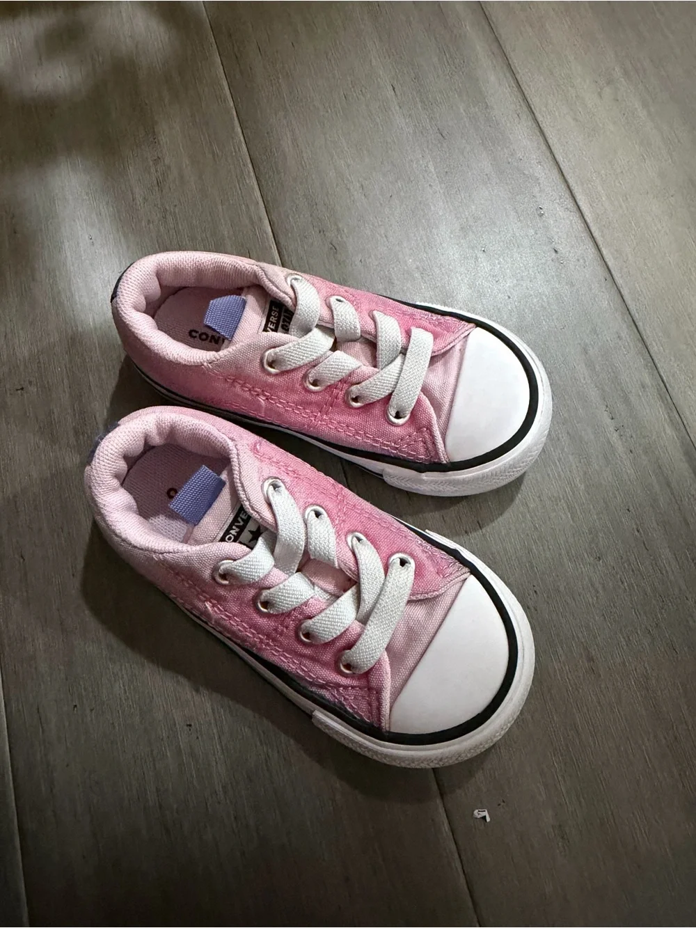 Converse Kids Pink Canvas Low Top Sneakers Pink and Purple